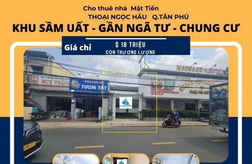 Cho thuê nhà mặt tiền Thoại Ngọc Hầu 60m2, 1 Lầu, 18Triệu - gần Ngã Tư